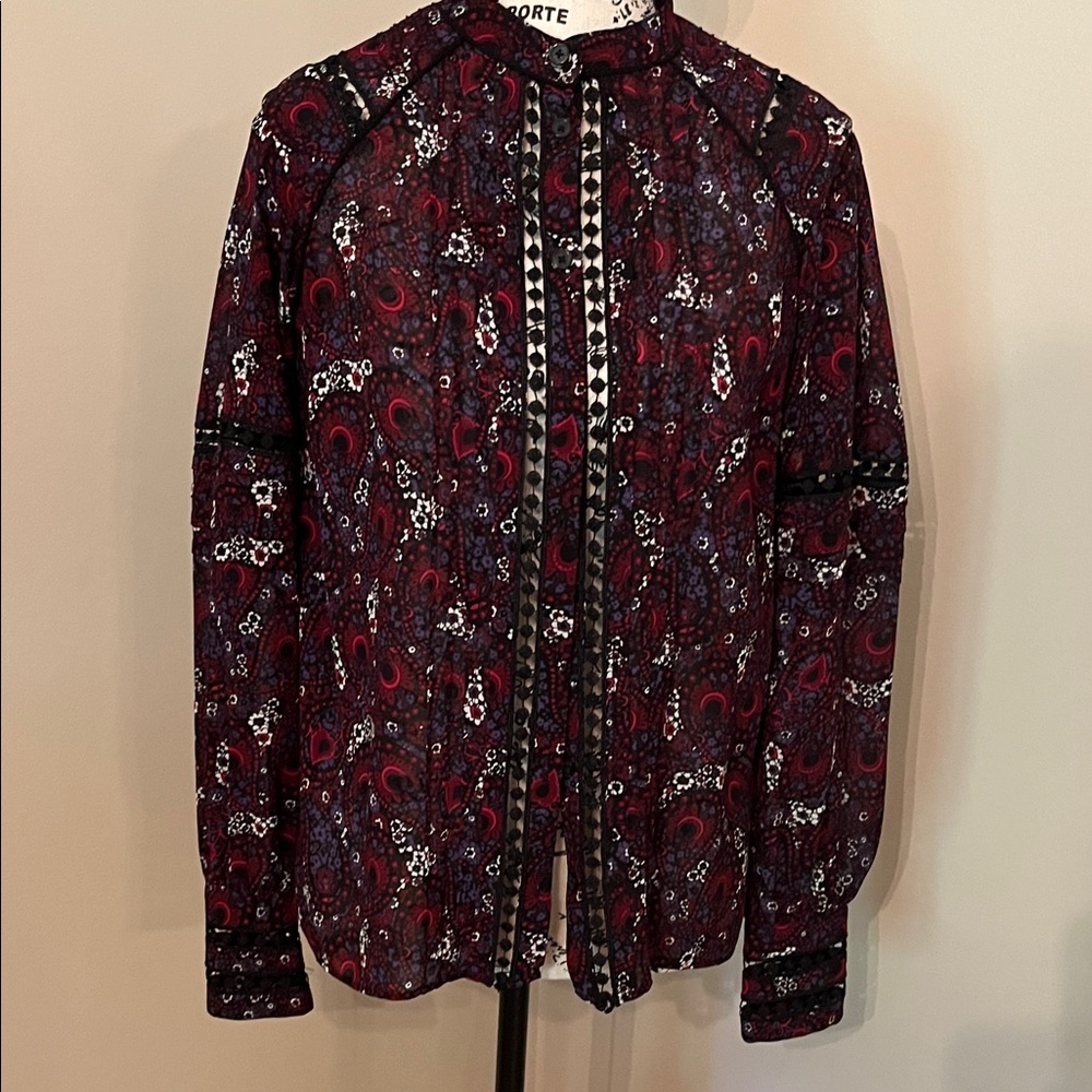 Michael Kors Paisley Blouse - Red and Black
